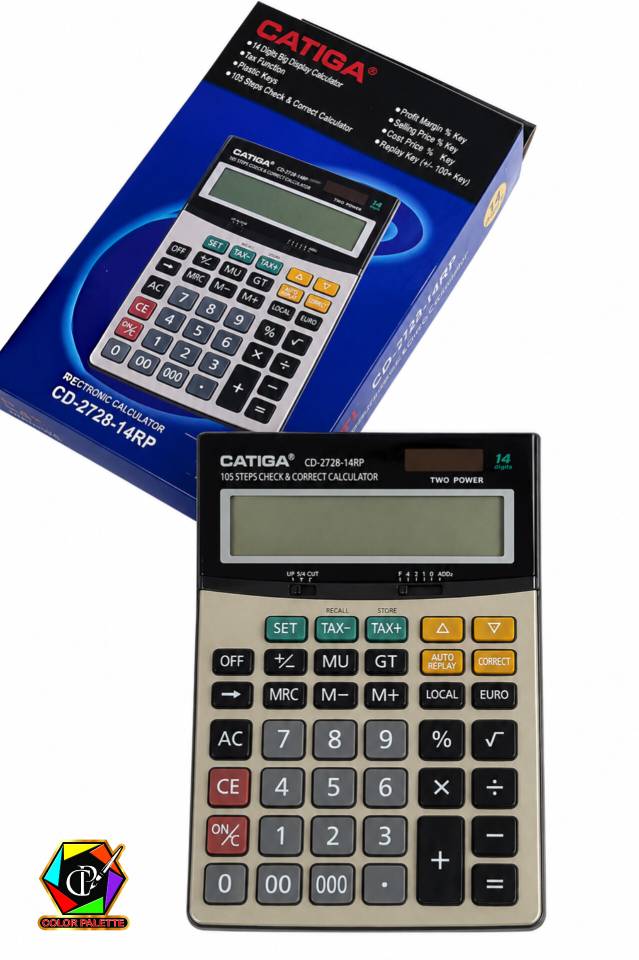 ماشین حساب رومیزی کاتیگا مدل CD-2728-14RP ‌