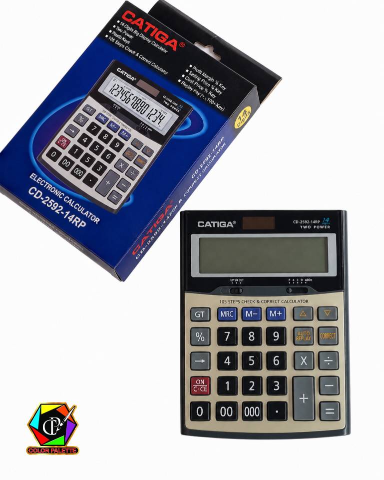 ماشین حساب رومیزی کاتیگا مدل CD-2592-14RP ‌