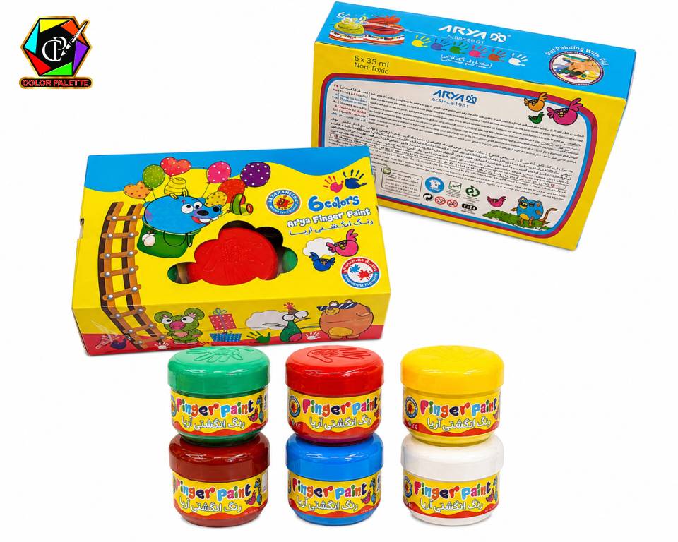 رنگ انگشتی 6 رنگ آریا (هر رنگ 35 میلی‌لیتر) ‌