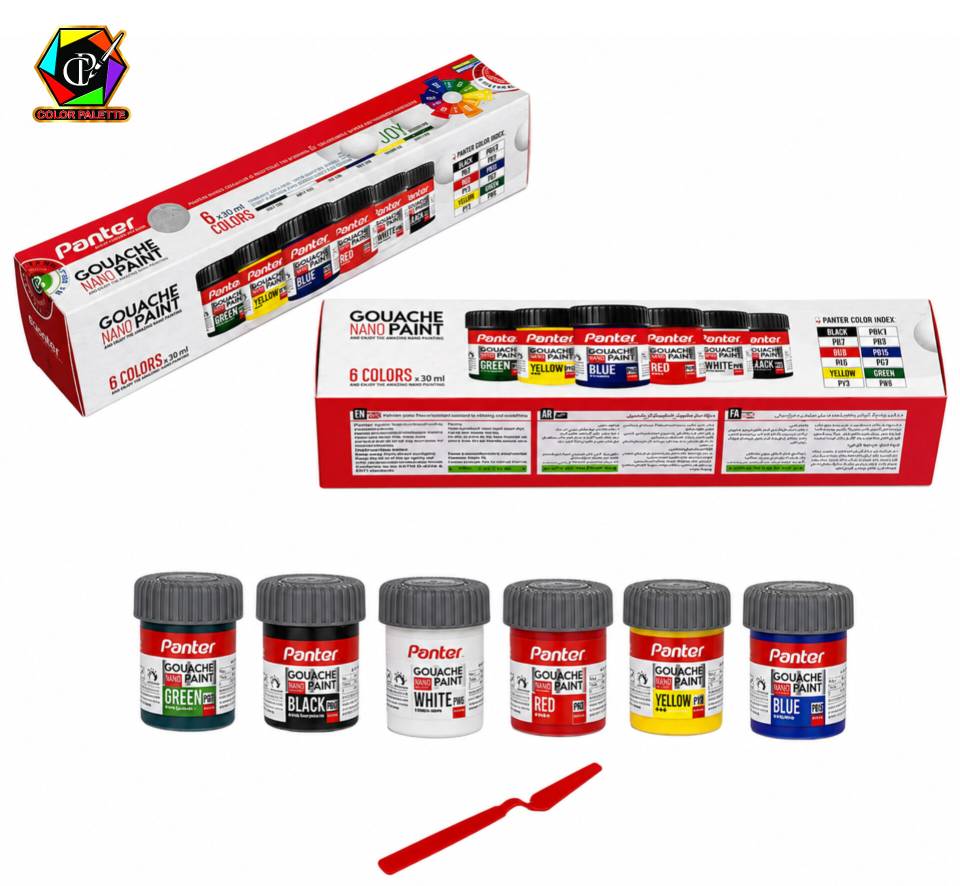 گواش 6 رنگ پنتر (Panter Gouache Nano Paint) 30 میلی‌لیتر ‌