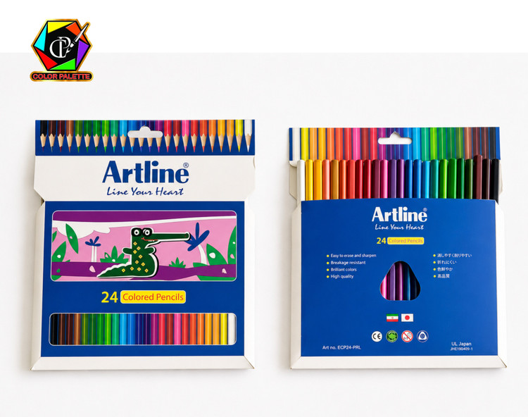 مداد رنگی 24 رنگ مقوایی آرت لاین(Artline - 24 Colored Pencils)