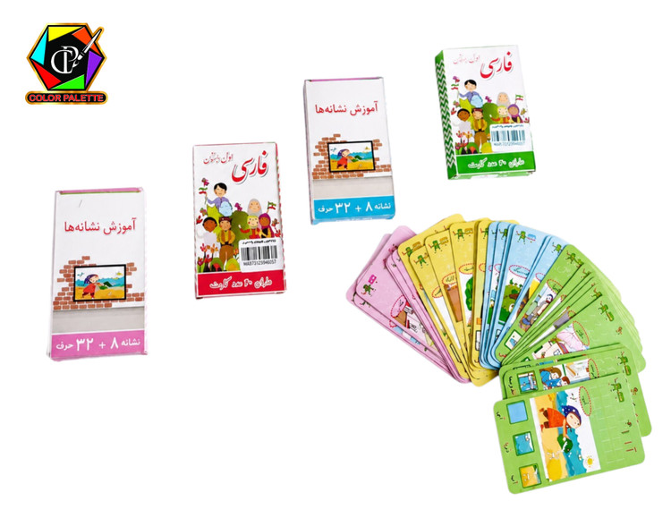 فلش کارت آموزش الفبای فارسی (32 حرف + 8 نشانه)