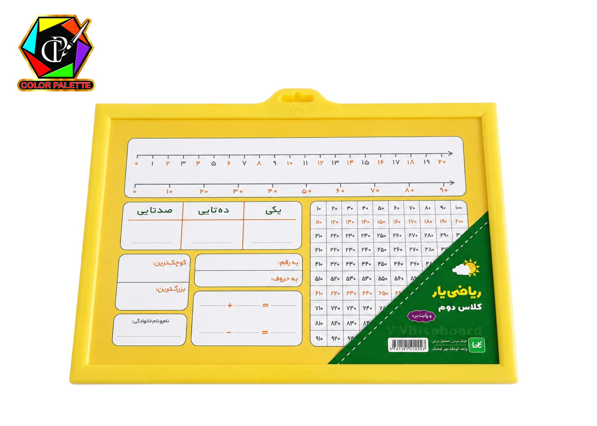 تخته وایت برد آموزشی ریاضی یار کلاس دوم