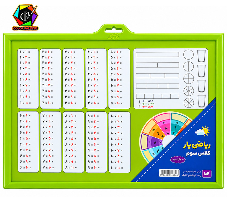 تخته وایت برد آموزشی ریاضی یار کلاس سوم
